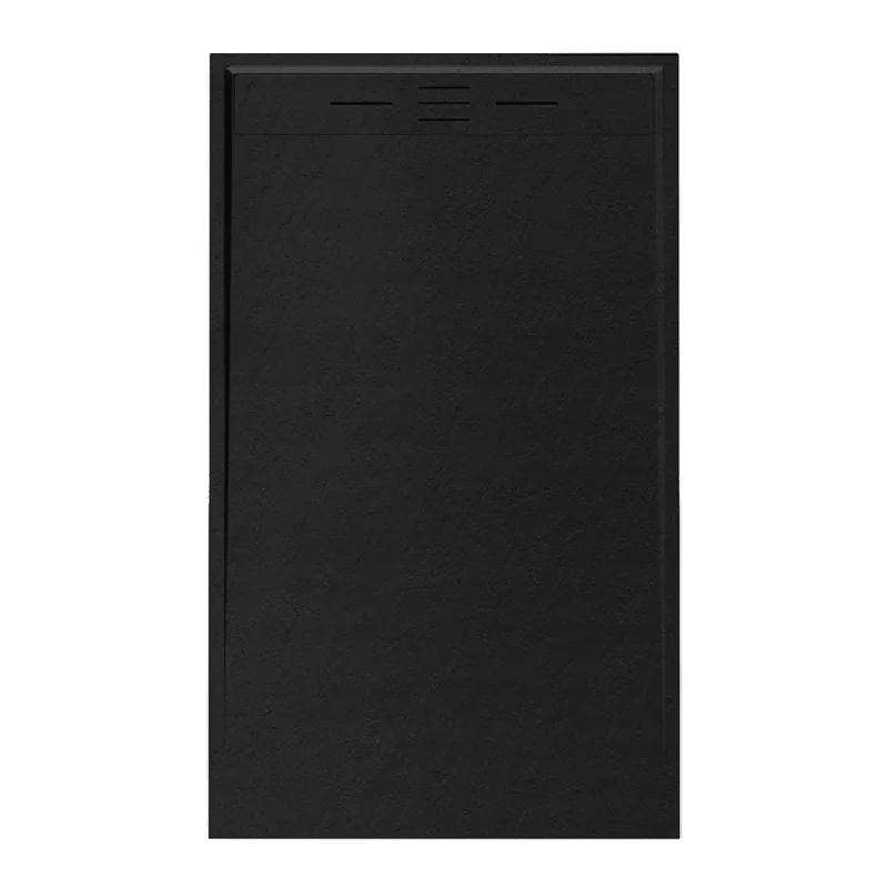 BRODZIK PRYSZNICOWY STRUKTURA KAMIENIA PROSTOKĄTNY DEKO CZARNY 130x90 CM