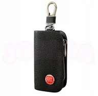 Etui na klucze - SKÓRZANE ETUI na klucze FIAT logo KLUCZYK samochodowy ELEGANCKI brelok - miniaturka - grafika 1