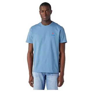 Koszulki męskie - Wrangler T-shirt męski, Captains Blue, XXL - grafika 1