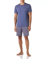 Paski - Emporio Armani Męski zestaw piżamy, wzór, Pionowy pasek/denim, L - miniaturka - grafika 1