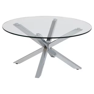 Actona Stolik Obiadowy Szklany Blat Miriam 82 Cm Chrom - Ławy i stoliki kawowe - miniaturka - grafika 1