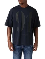 Koszulki męskie - Armani Exchange T-shirt męski, granatowy (Deep Navy), L - miniaturka - grafika 1