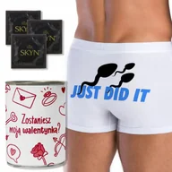 Majtki damskie - BOKSERKI + PREZERWATYWY Zabawna PUSZKA Prezent Na Walentynki JUST DID IT M - miniaturka - grafika 1