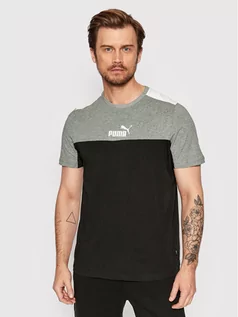Koszulki męskie - Puma T-Shirt Ess+Block 847426 Czarny Regular Fit - grafika 1