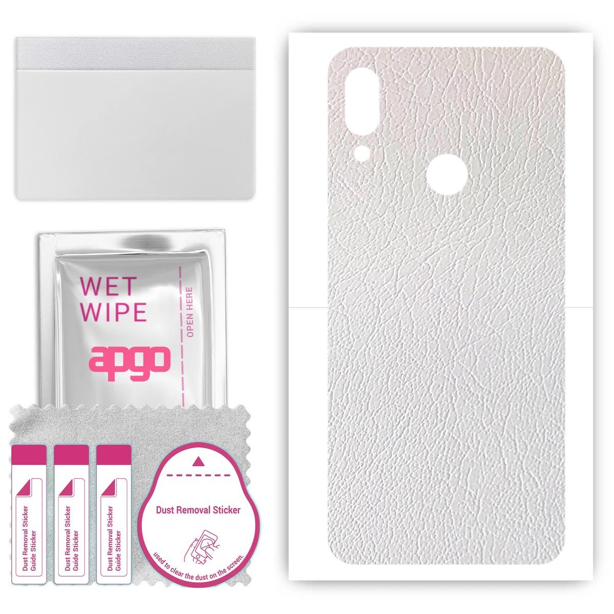 Folia naklejka skórka strukturalna na TYŁ do HTC Wildfire E2 - Skóra Biała - apgo SKINS