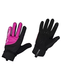Rękawiczki rowerowe - ROGELLI STORM damskie zimowe rękawiczki rowerowe, softshell, czarno-różowe - grafika 1