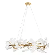 Lampy sufitowe - Wisząca lampa BOTANIKA XY080P-80 Step do jadalni glamour biała złota - miniaturka - grafika 1