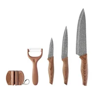 Noże kuchenne - Zestaw noży z ostrzałką i obieraczką MASTIC 5 elementów Ambition - miniaturka - grafika 1