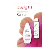 Zestawy kosmetyków damskich - Dove Delight zestaw kosmetyków do pielęgnacji ciała żel pod prysznic Petal Soft 250 ml + antyperspirant w sprayu dla kobiet Powder Soft 150 ml - miniaturka - grafika 1