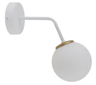 Sigma biało-złota lampa ścienna z okrągłym kloszem ZIGZAG 33307 biały kinkiet loft klosz szklana kula 33307 - Lampy ścienne - miniaturka - grafika 1
