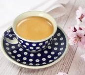 Filiżanki - Bolesławiec Filiżanka ze spodkiem ceramiczna dekoracja 42 775 36 775/36, dek. 42 - miniaturka - grafika 1