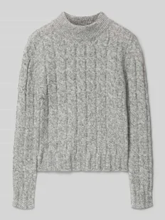 Sweter z dzianiny o kroju regular fit ze wzorem ze ściegu warkoczowego - Swetry dla dziewczynek - miniaturka - grafika 1
