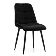 Krzesła - Krzesło tapicerowane welurowe CHIC velvet aksamit czarny - miniaturka - grafika 1