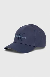 Calvin Klein Jeans czapka z daszkiem bawełniana kolor niebieski z aplikacją - Czapki męskie - miniaturka - grafika 1