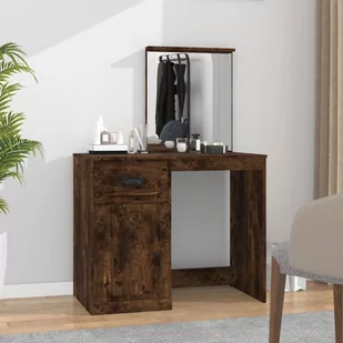 Toaletka z lustrem, przydymiony dąb, 90x50x132,5 cm Lumarko! - Toaletki - miniaturka - grafika 1