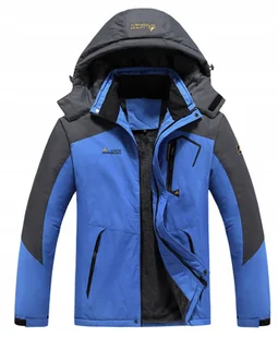 KURTKA MĘSKA ZIMOWA OCIEPLANA Z KAPTUREM OUTDOOR - NIEBIESKA - XL - Kurtki męskie - miniaturka - grafika 1