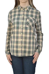 WRANGLER RELAXED 1PKT SHIRT BERYL GREEN KOSZULA DAMSKA KRATKA - Koszule damskie - miniaturka - grafika 1