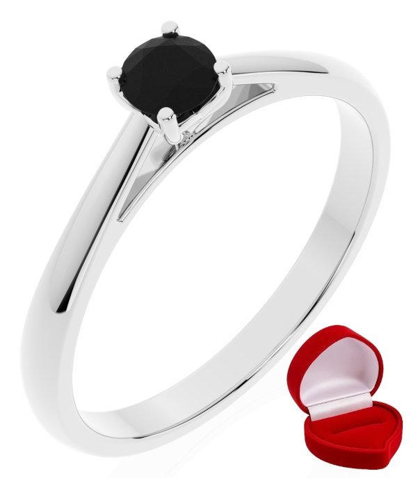 ZŁOTY PIERŚCIONEK ZARĘCZYNOWY 585 14k BRYLANT CZ. 0,19 ct BIAŁE ZŁOTO R9