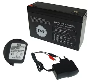 Akumulator żelowy AGM 6V 14Ah + ŁADOWARKA 1A Multi-LED+ - Ładowarki i akumulatory - miniaturka - grafika 1