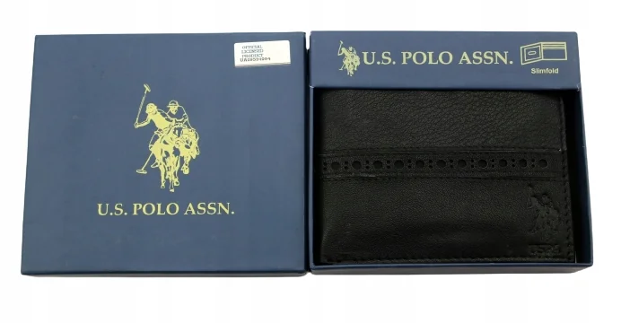 $50 U.S. Polo Assn. Portfel ORYGINAŁ skóra ABPE7031AZ Czarny