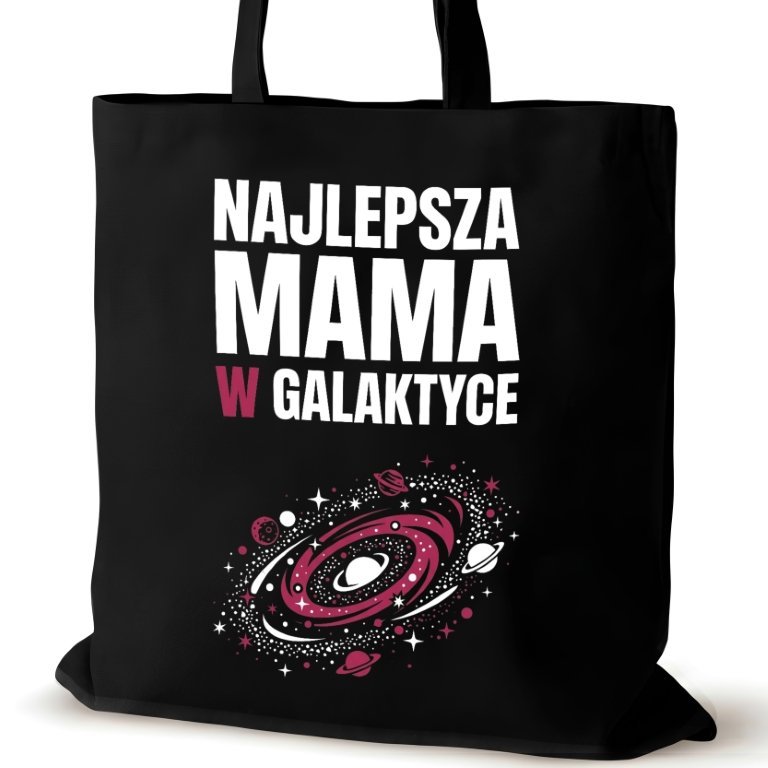 Torba bawełniana dla MAMY na ramię czarna śmieszna prezent zakupowa