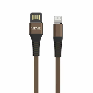 Kabel VIDVIE CB439 USB/iPhone 2.4A, 1m brąz - Kable USB - miniaturka - grafika 1