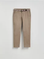 Spodnie męskie - Reserved - Spodnie chino slim z paskiem - brązowy - miniaturka - grafika 1