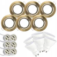 Lampy pozostałe - 6x Oprawa HALOGENOWA RUCHOMA ANTYK + LED GU10 3W Ciepła - miniaturka - grafika 1