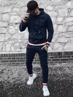 Dresy męskie - Dres męski ciemnoniebieski Dstreet AX0664-XXL - miniaturka - grafika 1