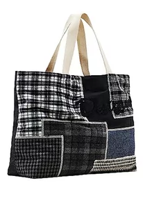 Desigual Women's BOLS_Shopper India, Black, czarny - Torebki damskie - miniaturka - grafika 1