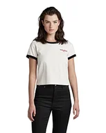 Koszulki i topy damskie - G-STAR RAW Cropped Baby Brother Ringer Top damski, Wielokolorowy (Milk/Dk Black D22790-d274-8751), S - miniaturka - grafika 1