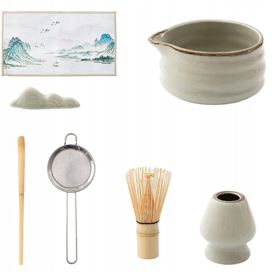 7w1 Kompletny Zestaw Prezentowy Do Matchy Miseczka Ceramiczna Chasen Matcha