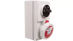 PCE Gniazdo siłowe z wyłącznikiem 0-1 małe blok. mechaniczna 16A 400V 3P+Z IP44 - Gniazdka elektryczne - miniaturka - grafika 1
