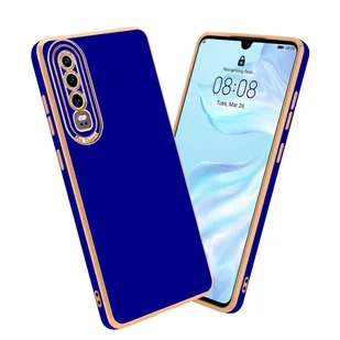 Etui Do Huawei P30 Porkowiec w Glossy Niebieski - Różowe Złoto Ochrona kamery Obudowa Case Cover TPU Cadorabo - Etui i futerały do telefonów - miniaturka - grafika 1
