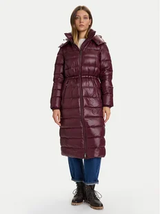 Tommy Hilfiger Płaszcz zimowy WW0WW47356 Bordowy Regular Fit - Płaszcze damskie - miniaturka - grafika 1