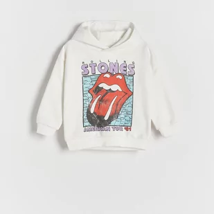 Reserved - Bluza z kapturem The Rolling Stones - Kremowy - Bluzy dla chłopców - miniaturka - grafika 1