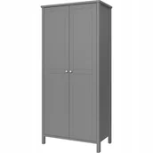 Szafy - Elegancka SZAFA 2-DRZWIOWA Valencia Szara Skandynawska Wytrzymała 65,6kg - miniaturka - grafika 1