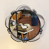 Lustra - Okrągłe lustro ścienne, VEB Sonneberg Niemcy, lata 70. - miniaturka - grafika 1