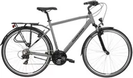 Rowery - Rower trekkingowy męski KROSS TRANS 1.0 M 28" L (21") SZARY CZARNY - miniaturka - grafika 1