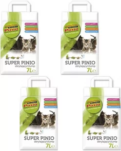 SUPER BENEK - Pinio zbrylający clamp kruszony ZESTAW 4 x 7l - Żwirek dla kotów - miniaturka - grafika 1