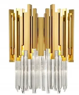 Lampy ścienne - Lampa Ścienna Kinkiet Kryształowy Złoty Nowoczesny Metalowy E14 Glamour - miniaturka - grafika 1