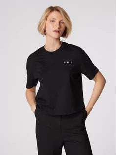 Koszulki i topy damskie - Simple T-Shirt TSD551-01 Czarny Relaxed Fit - grafika 1