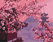 Malowanie po numerach - Artnapi 40x50cm Obraz Do Malowania Po Numerach Na Drewnianej Ramie - Sakura w Japonii - miniaturka - grafika 1