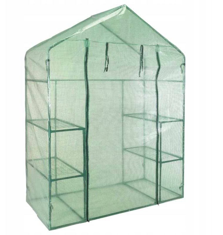 Koopman Szklarnia ogrodowa foliowa 4 półki domek zielona 143x73x195 cm