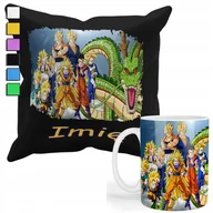 Gadżety dla niej i dla niego - ZESTAW KUBEK + PODUSZKA Z POSZEWKĄ- PREZENT DLA FANA DRAGONBALL ANIME+ IMIĘ - miniaturka - grafika 1