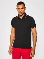 Koszulki męskie - Tommy Hilfiger Polo MW0MW13080 Czarny Slim Fit - miniaturka - grafika 1