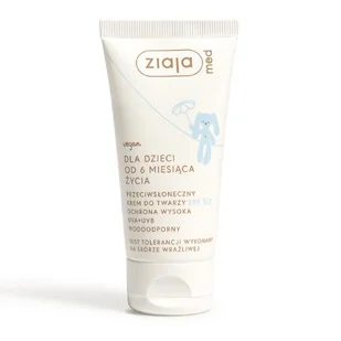 ZIAJA MED Dla Dzieci Przeciwsłoneczny krem do twarzy SPF 50 wodoodporny, 50ml - Balsamy i oliwki dla dzieci - miniaturka - grafika 1