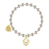 Biżuteria dla dzieci - I KOMUNIA ŚWIĘTA Bransoletka z Aniołkiem serce srebro pozłacane - miniaturka - grafika 1
