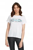 Koszulki i topy damskie - WRANGLER SS GRAPHIC TEE WHITE W7Z4EV989 L - miniaturka - grafika 1