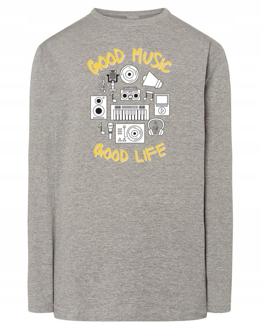 Longsleeve nadruk Dobra Muzyka Dobre Życie r.L